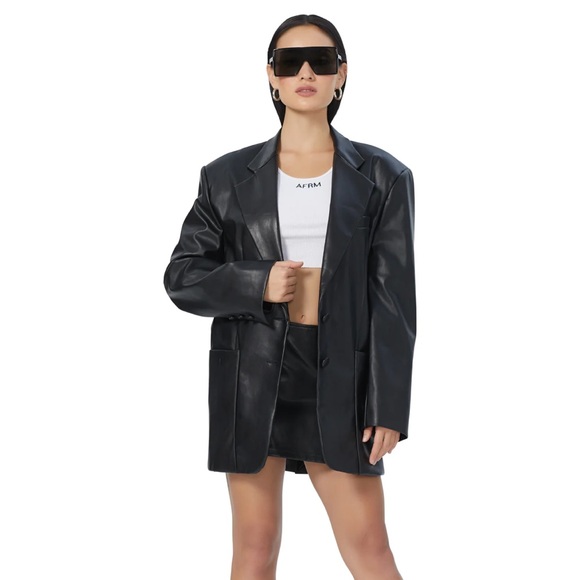 AFRM Black Leather Jacket NWT - Picture 2 of 4